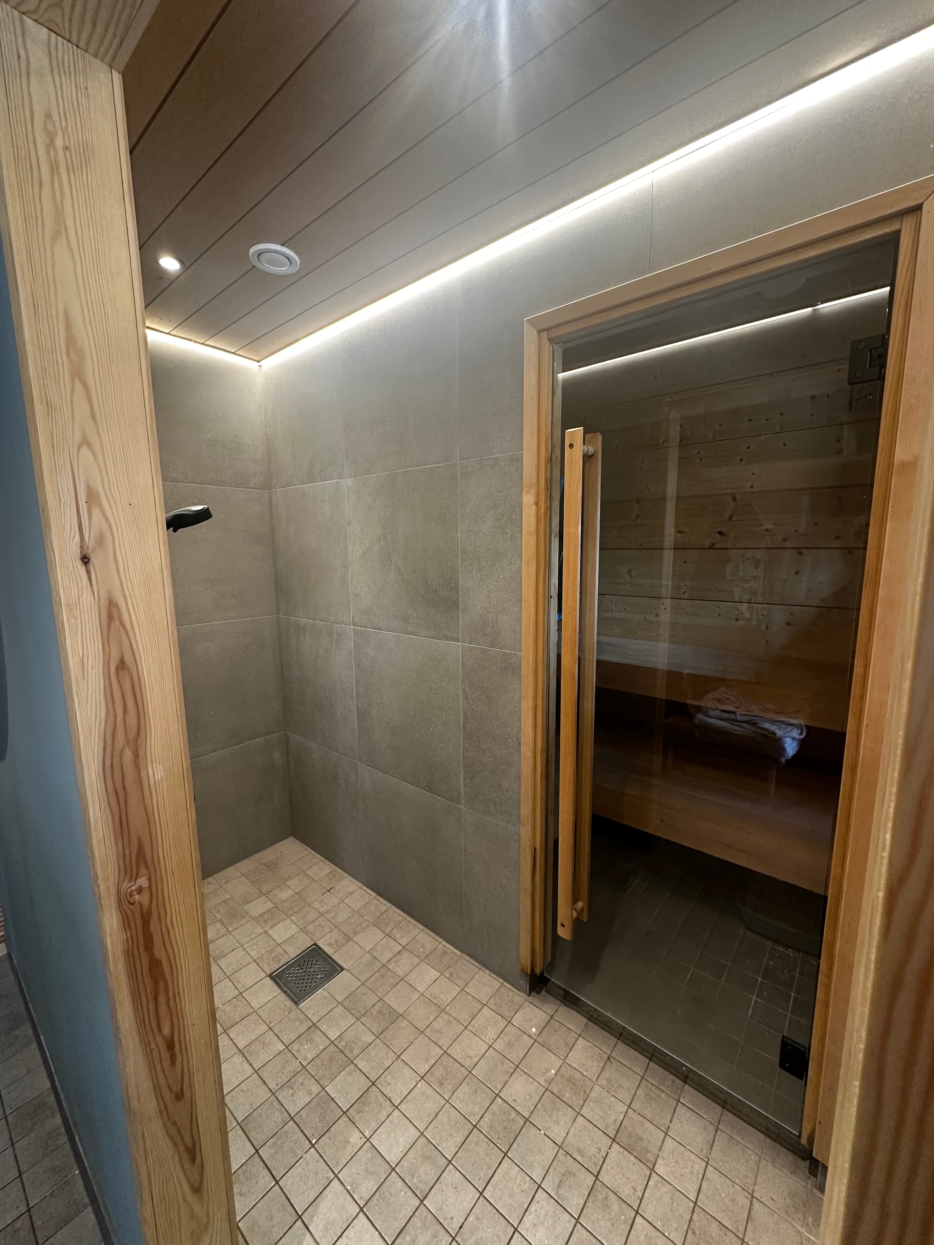 The private Finnish sauna and wet room