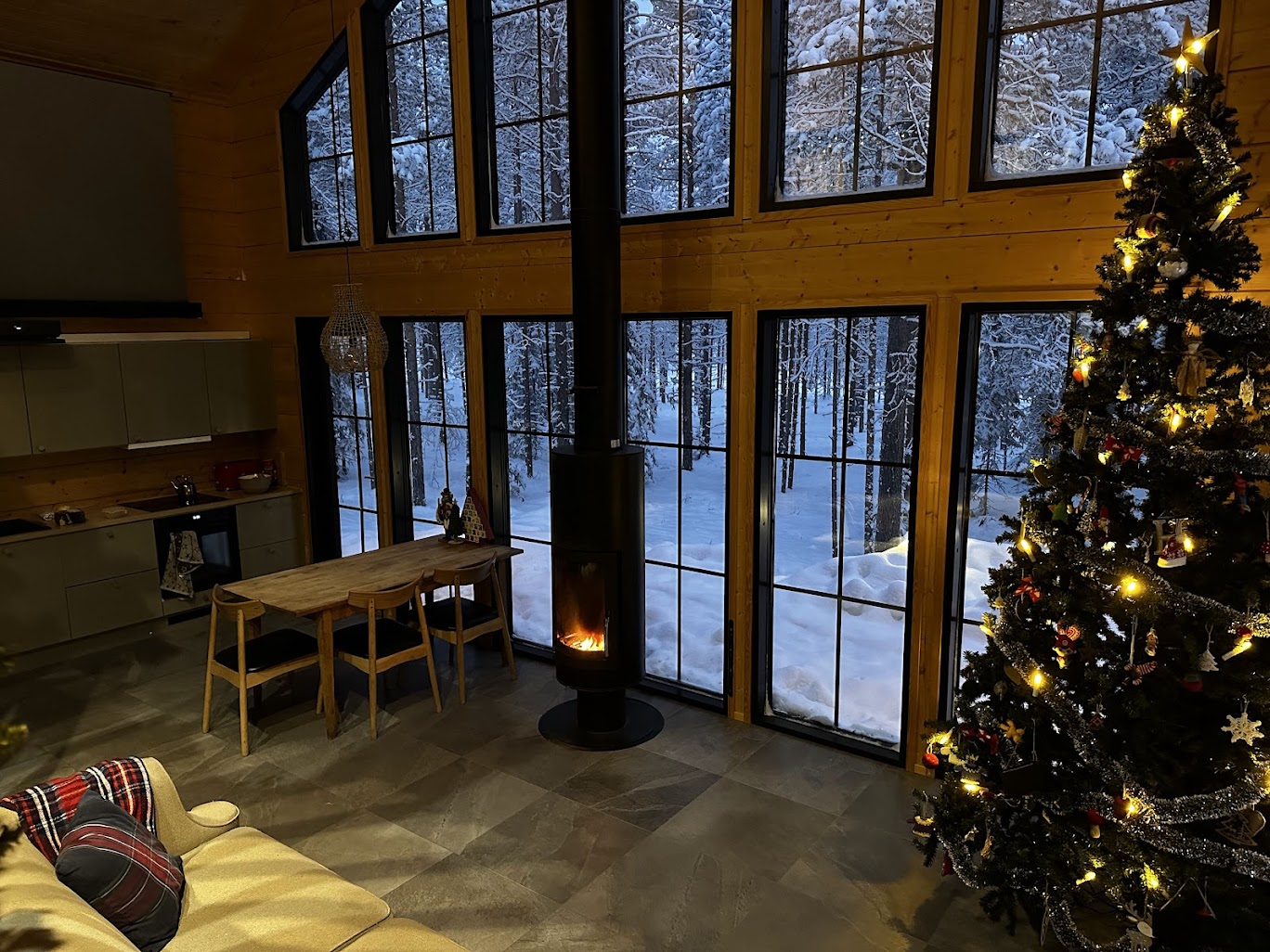 Interior detail at Snow & Pine cabin